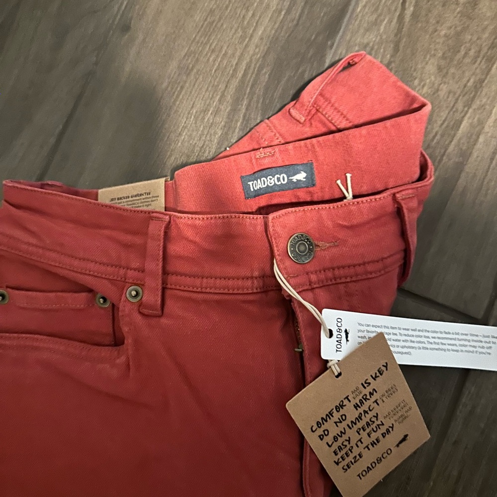 Toad&Co Women's Casual Red Jeans - Picture 5 of 7